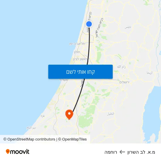 מפת מ.א. לב השרון לרוחמה