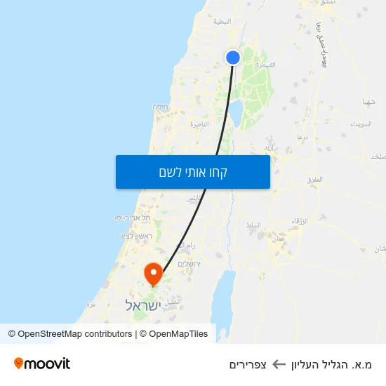 מפת מ.א. הגליל העליון לצפרירים