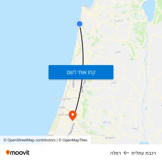 מפת רכבת עתלית לרמלה