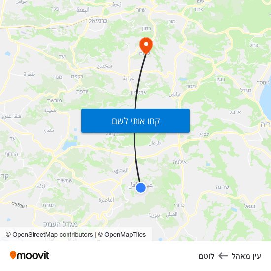 מפת עין מאהל ללוטם