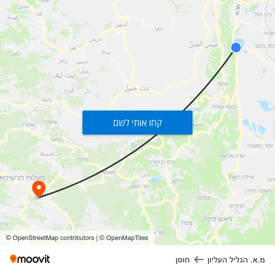 מפת מ.א. הגליל העליון לחוסן