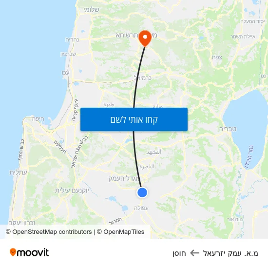 מפת מ.א. עמק יזרעאל לחוסן