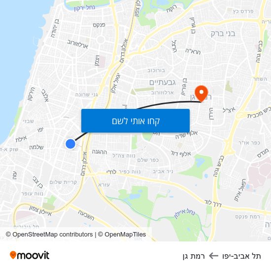 מפת תל אביב-יפו לרמת גן