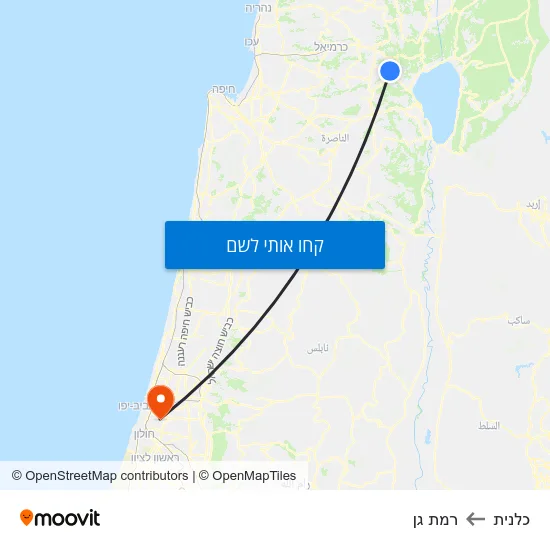 מפת כלנית לרמת גן