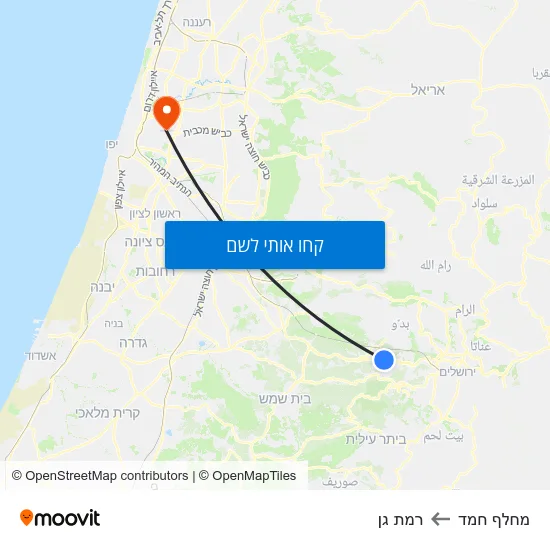 מפת מחלף חמד לרמת גן