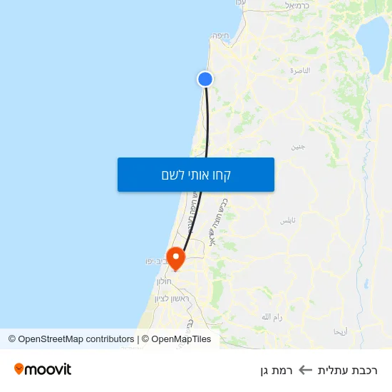 מפת רכבת עתלית לרמת גן