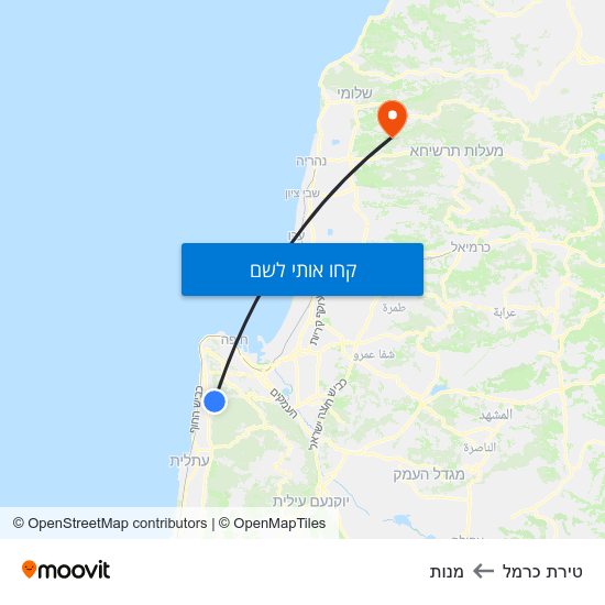 מפת טירת כרמל למנות