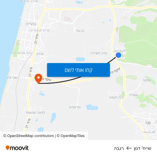 מפת שייח' דנון לרגבה