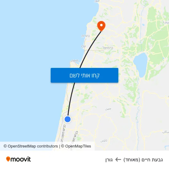מפת גבעת חיים (מאוחד) לגורן