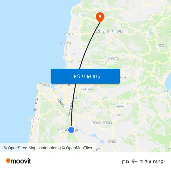 מפת יקנעם עילית לגורן