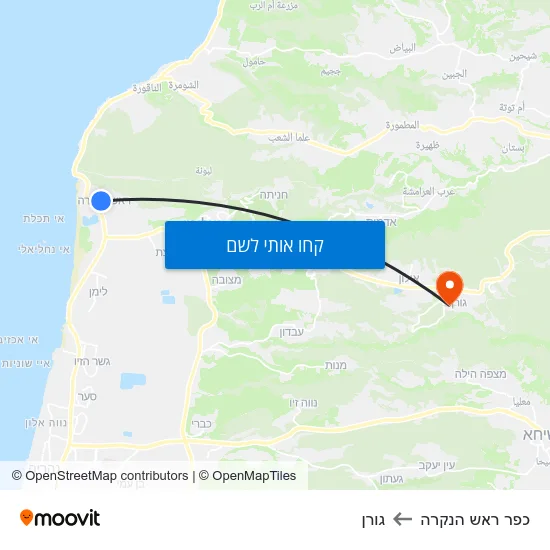 מפת כפר ראש הנקרה לגורן