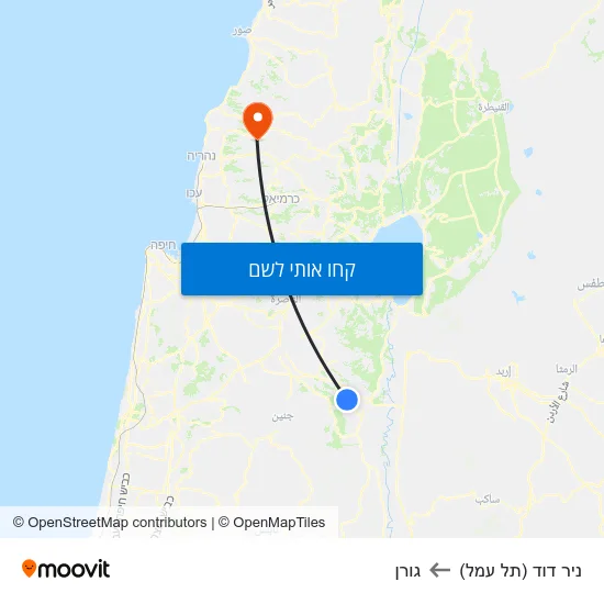 מפת ניר דוד (תל עמל) לגורן