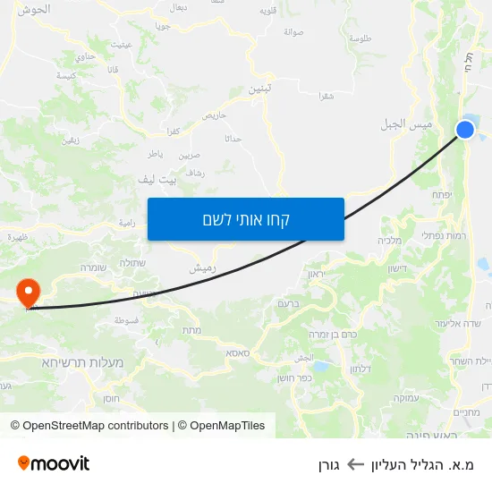 מפת מ.א. הגליל העליון לגורן