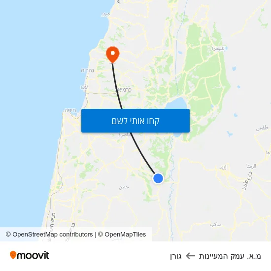 מפת מ.א. עמק המעיינות לגורן