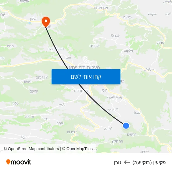 מפת פקיעין (בוקייעה) לגורן