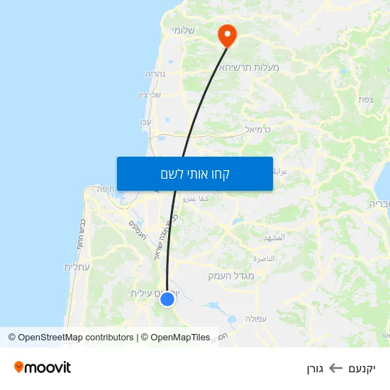 מפת יקנעם לגורן
