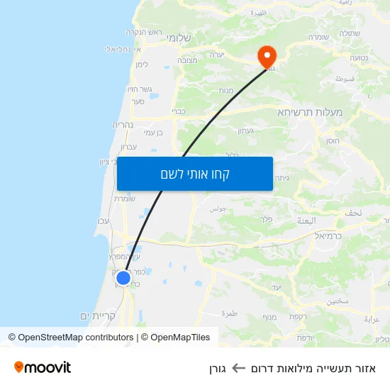 מפת אזור תעשייה מילואות דרום לגורן