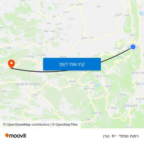 מפת רמות נפתלי לגורן