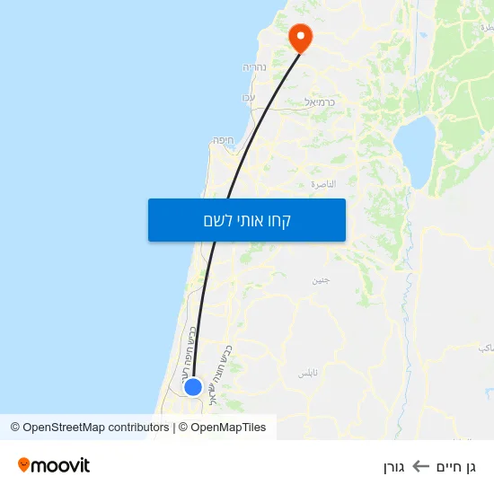 מפת גן חיים לגורן