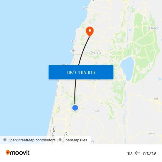 מפת ערערה לגורן