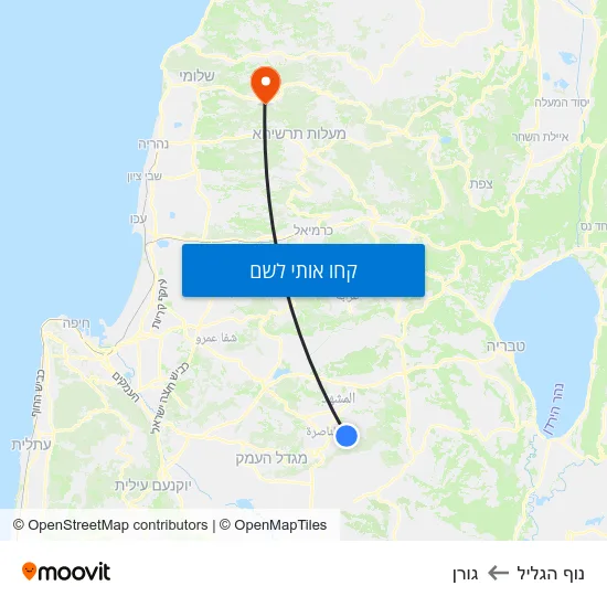 מפת נוף הגליל לגורן