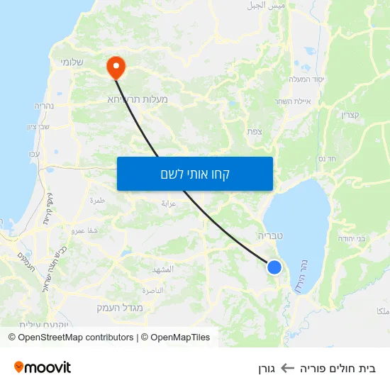 מפת בית חולים פוריה לגורן