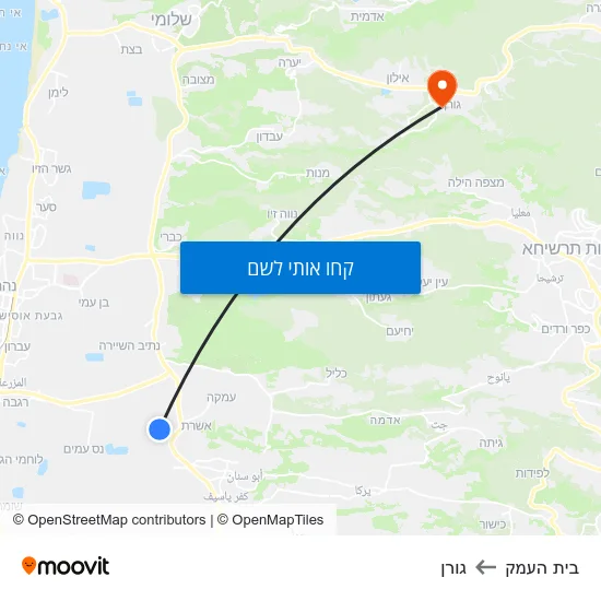 מפת בית העמק לגורן