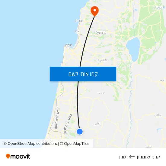 מפת קרני שומרון לגורן