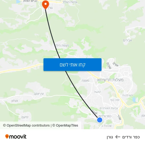 מפת כפר ורדים לגורן