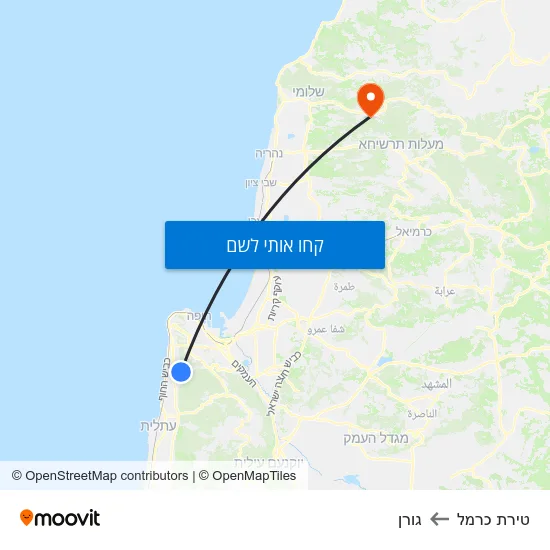 מפת טירת כרמל לגורן