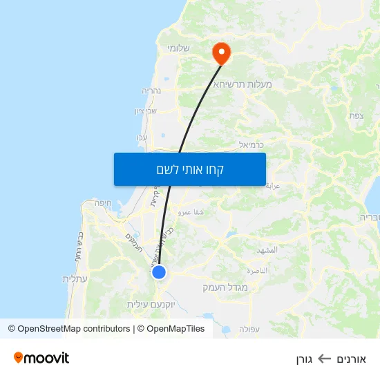 מפת אורנים לגורן
