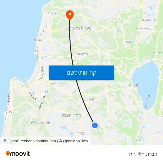 מפת דברת לגורן