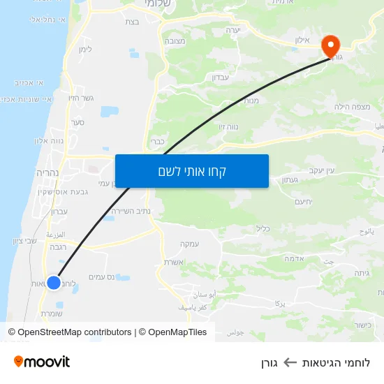 מפת לוחמי הגיטאות לגורן