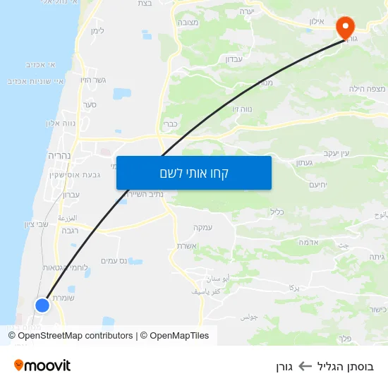מפת בוסתן הגליל לגורן