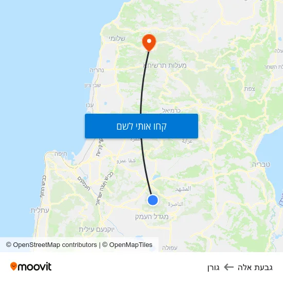 מפת גבעת אלה לגורן