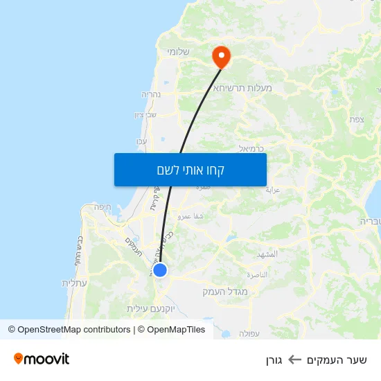 מפת שער העמקים לגורן
