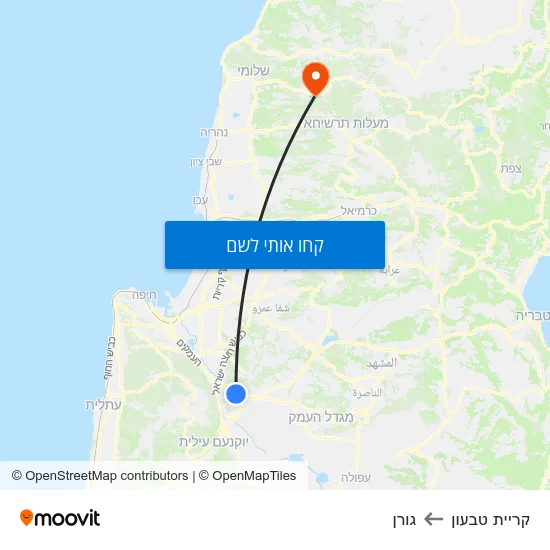 מפת קריית טבעון לגורן