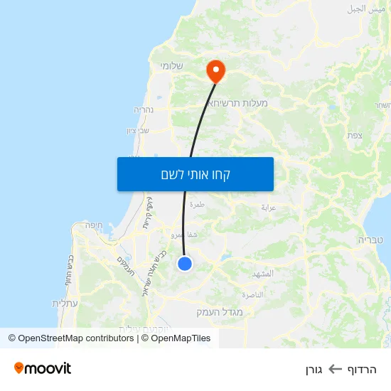 מפת הרדוף לגורן