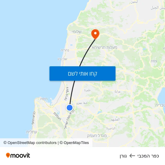 מפת כפר המכבי לגורן