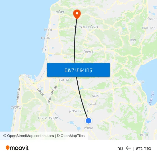 מפת כפר גדעון לגורן