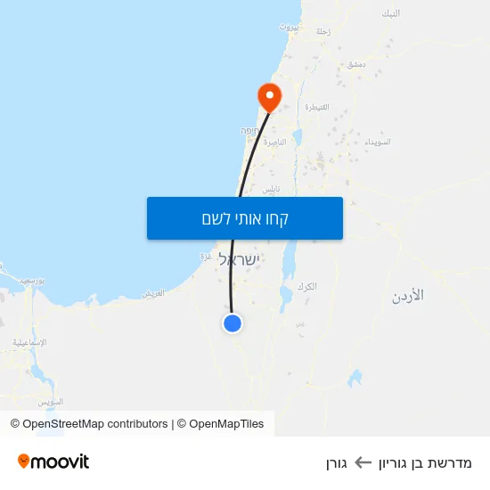 מפת מדרשת בן גוריון לגורן