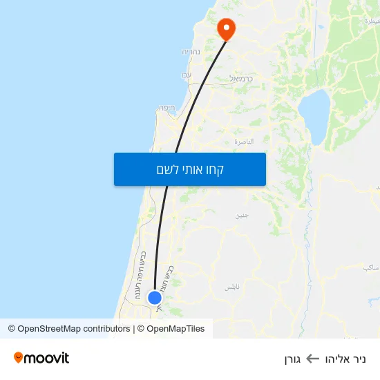 מפת ניר אליהו לגורן