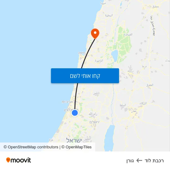 מפת רכבת לוד לגורן
