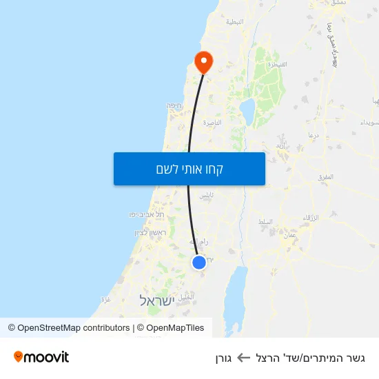 מפת גשר המיתרים/שד' הרצל לגורן