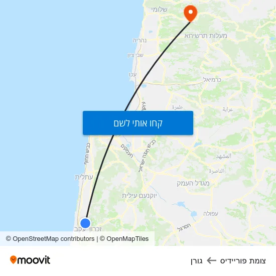מפת צומת פוריידיס לגורן