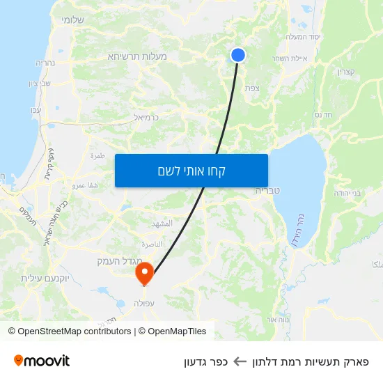 מפת פארק תעשיות רמת דלתון לכפר גדעון