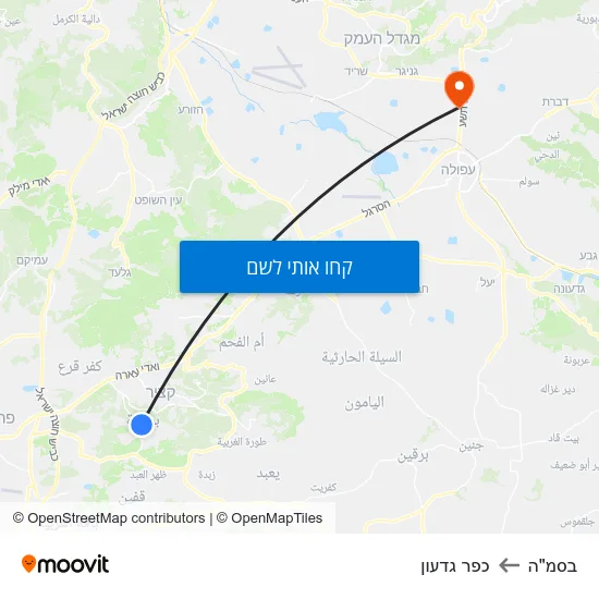 מפת בסמ"ה לכפר גדעון