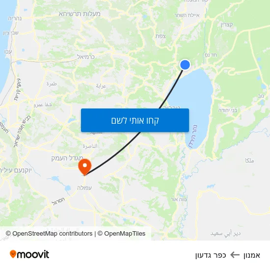 מפת אמנון לכפר גדעון