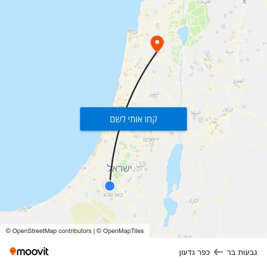 מפת גבעות בר לכפר גדעון