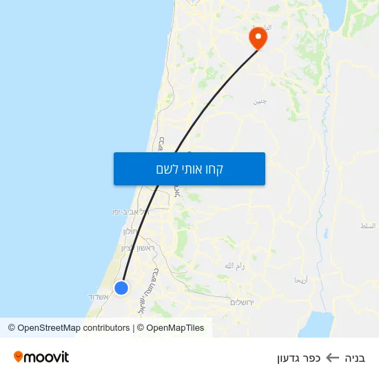 מפת בניה לכפר גדעון